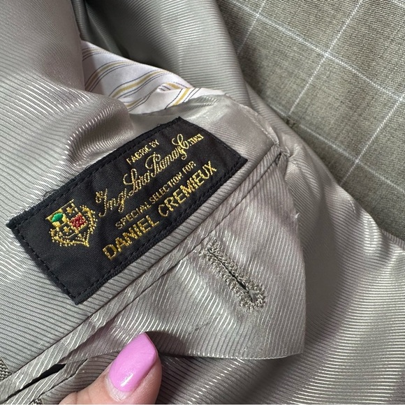 STOP 🛑 NOT AVAILABLE cremieux Men's tan khaki Plaid sport coat  sz 44L classic - Picture 5 of 13